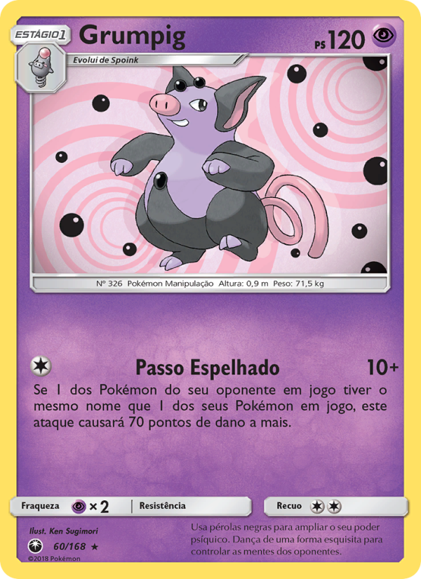 Grumpig 60 — Tempestade Celestial (Portuguese Pokémon TCG card)