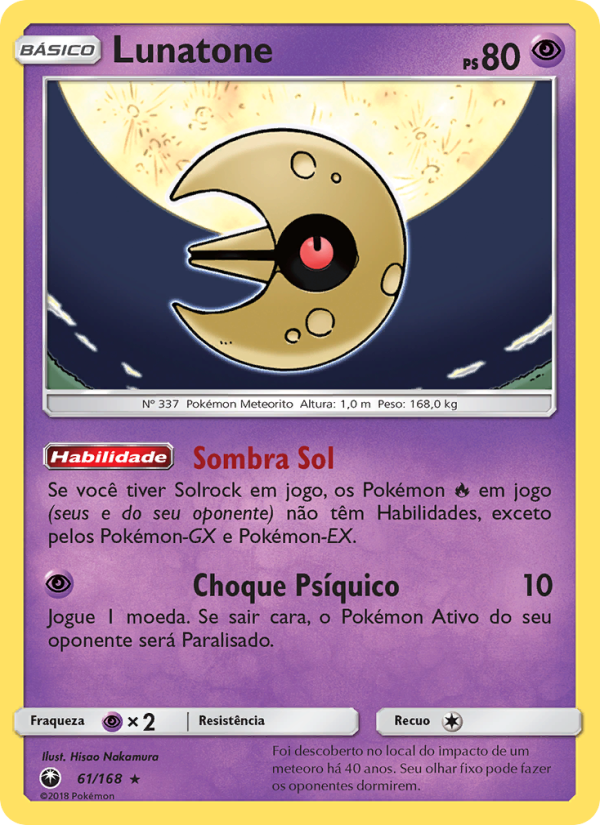 Lunatone 61 — Tempestade Celestial (Portuguese Pokémon TCG card)
