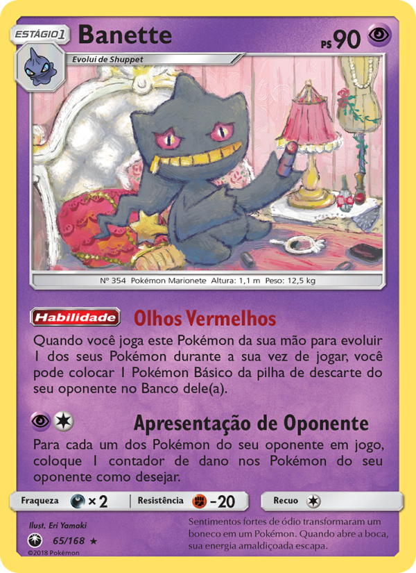 Banette 65 — Tempestade Celestial (Portuguese Pokémon TCG card)