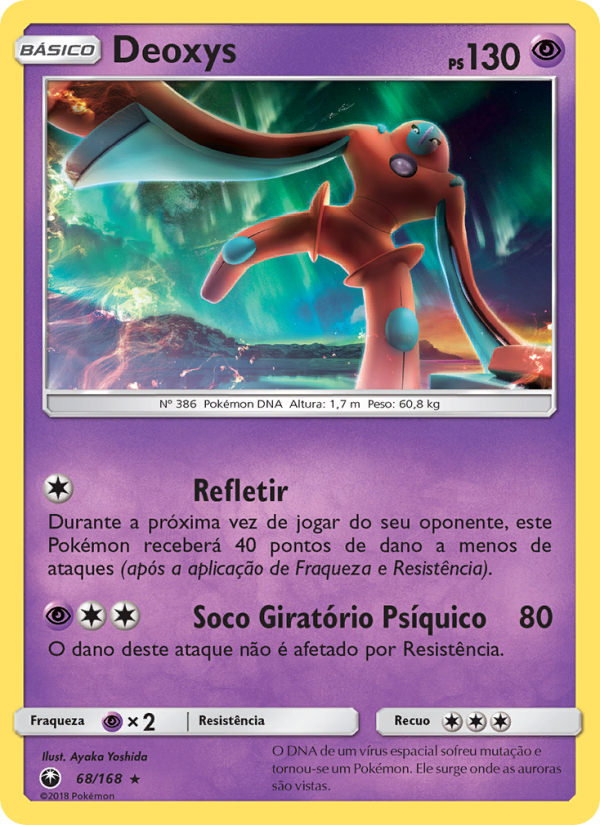 Deoxys 68 — Tempestade Celestial (Portuguese Pokémon TCG card)