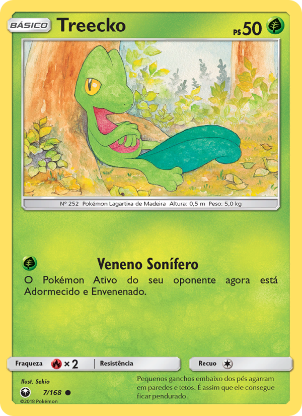 Treecko 7 — Tempestade Celestial (Portuguese Pokémon TCG card)