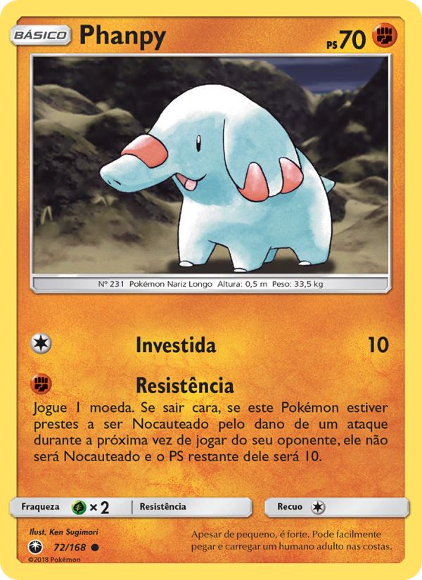 Phanpy 72 — Tempestade Celestial (Portuguese Pokémon TCG card)