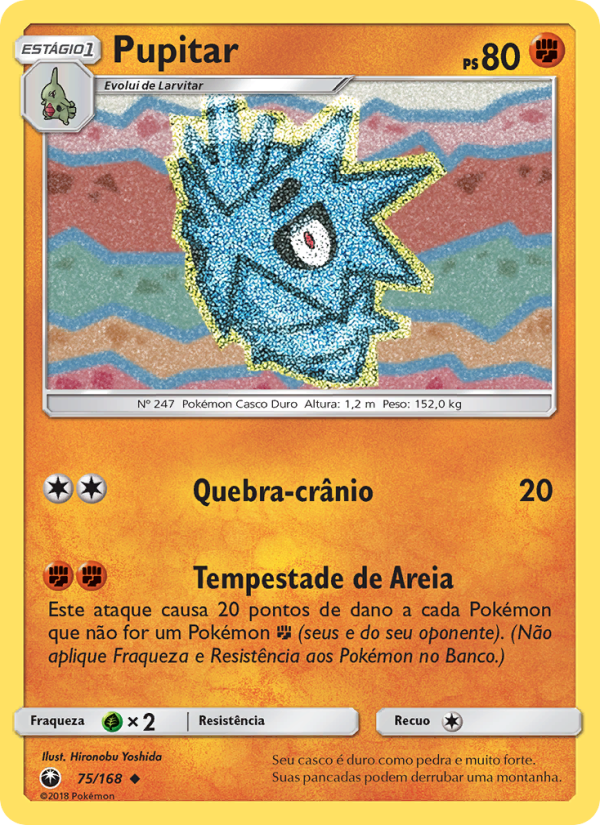 Pupitar 75 — Tempestade Celestial (Portuguese Pokémon TCG card)