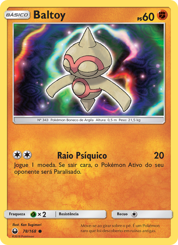 Baltoy 78 — Tempestade Celestial (Portuguese Pokémon TCG card)