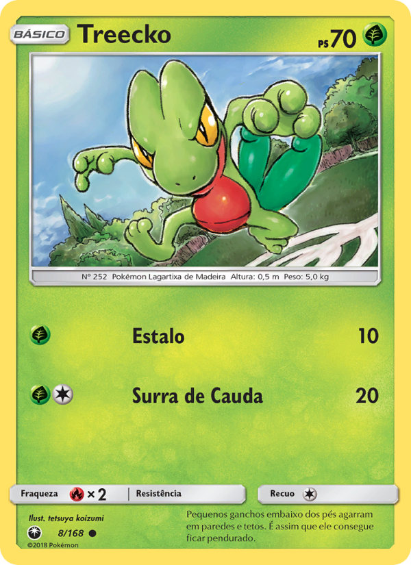 Treecko 8 — Tempestade Celestial (Portuguese Pokémon TCG card)