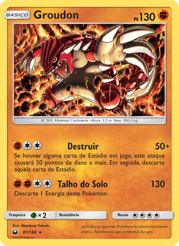 Groudon 81 — Tempestade Celestial (Portuguese Pokémon TCG card)
