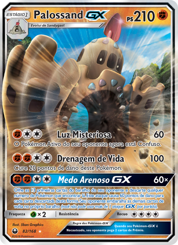 Palossand GX 82 — Tempestade Celestial (Portuguese Pokémon TCG card)