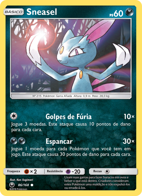 Sneasel 86 — Tempestade Celestial (Portuguese Pokémon TCG card)