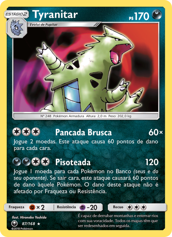Tyranitar 87 — Tempestade Celestial (Portuguese Pokémon TCG card)