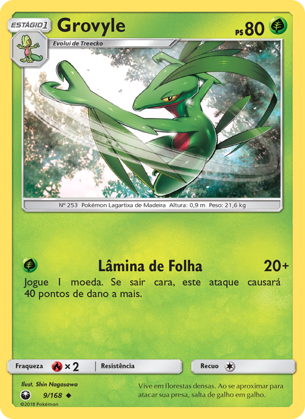 Grovyle 9 — Tempestade Celestial (Portuguese Pokémon TCG card)