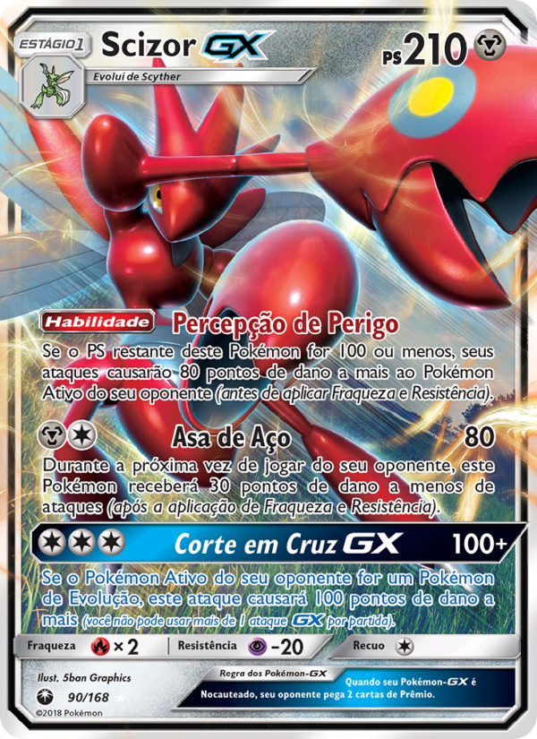 Scizor GX 90 — Tempestade Celestial (Portuguese Pokémon TCG card)