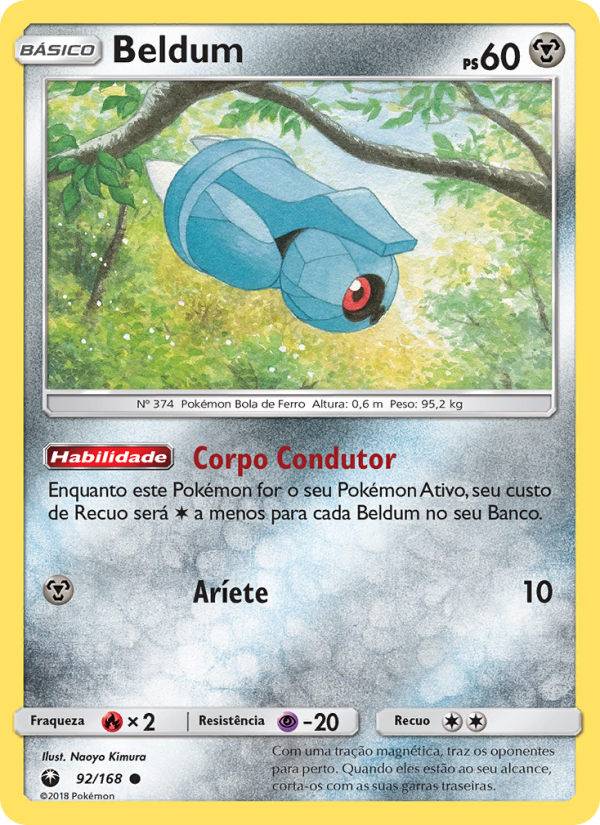 Beldum 92 — Tempestade Celestial (Portuguese Pokémon TCG card)