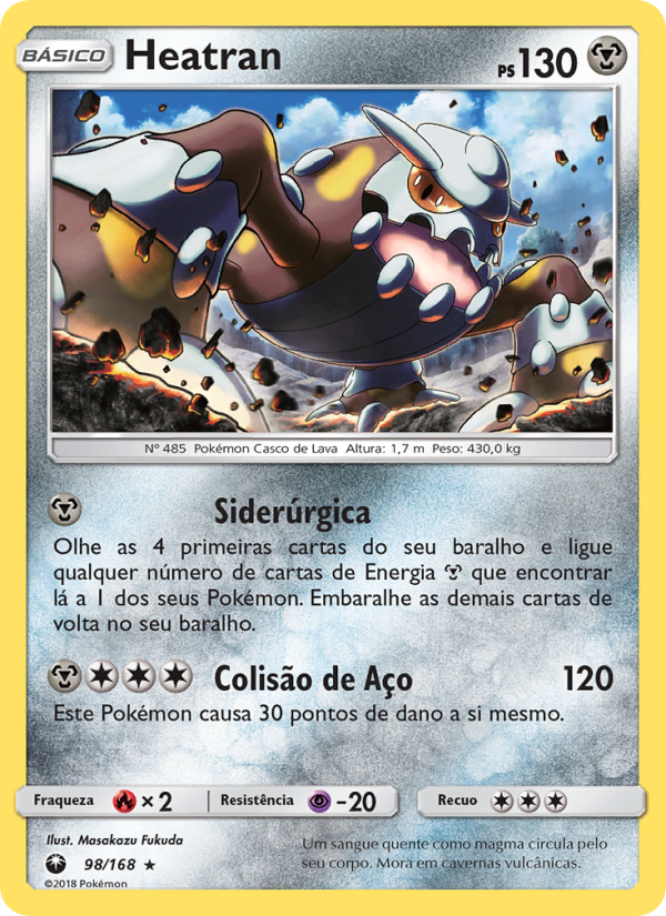 Heatran 98 — Tempestade Celestial (Portuguese Pokémon TCG card)