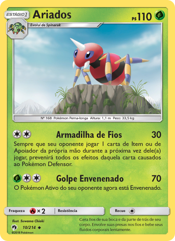 Ariados 10 — Trovões Perdidos (Portuguese Pokémon TCG card)