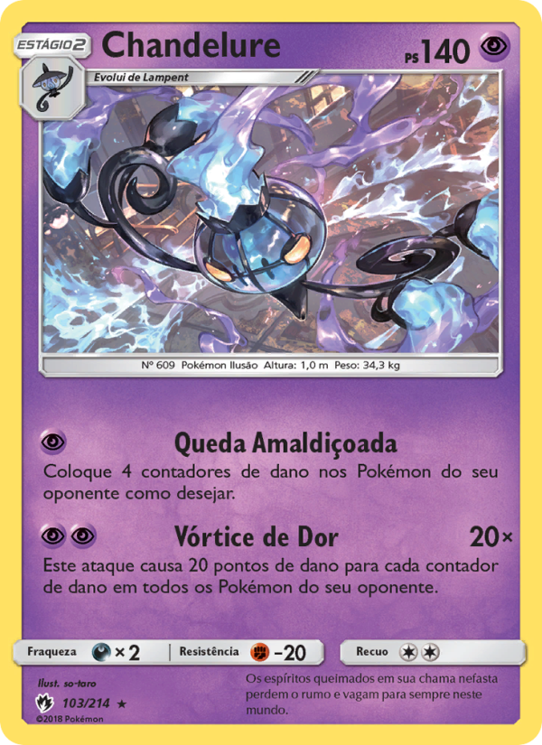 Chandelure 103 — Trovões Perdidos (Portuguese Pokémon TCG card)