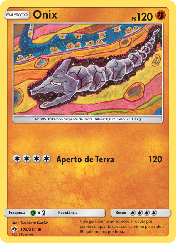 Onix 109 — Trovões Perdidos (Portuguese Pokémon TCG card)