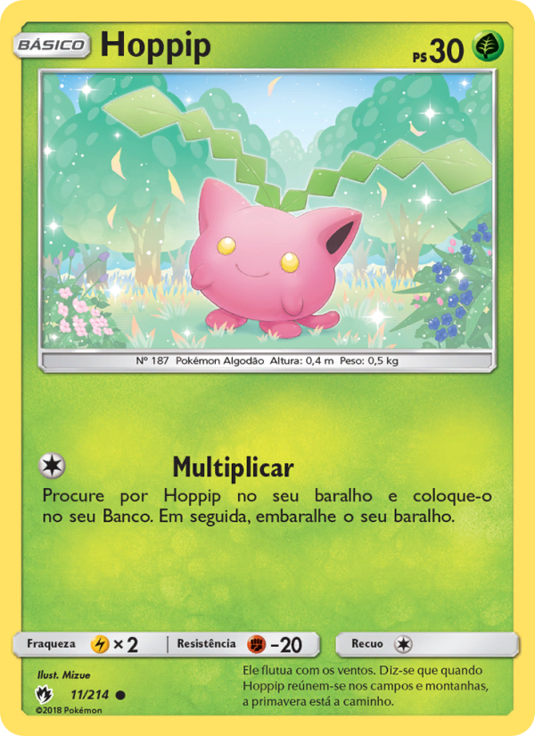 Hoppip 11 — Trovões Perdidos (Portuguese Pokémon TCG card)