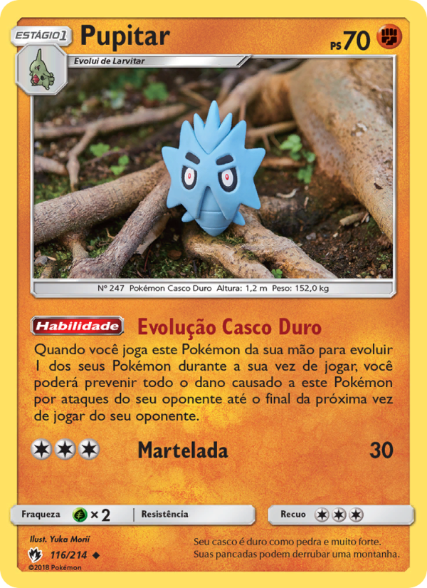 Pupitar 116 — Trovões Perdidos (Portuguese Pokémon TCG card)