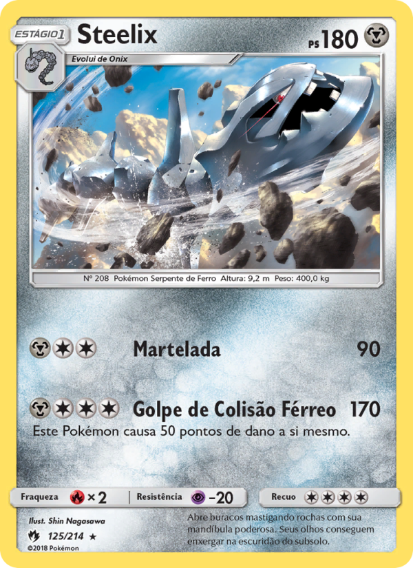 Steelix 125 — Trovões Perdidos (Portuguese Pokémon TCG card)