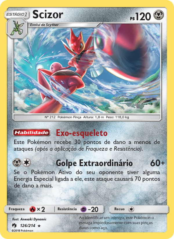 Scizor 126 — Trovões Perdidos (Portuguese Pokémon TCG card)
