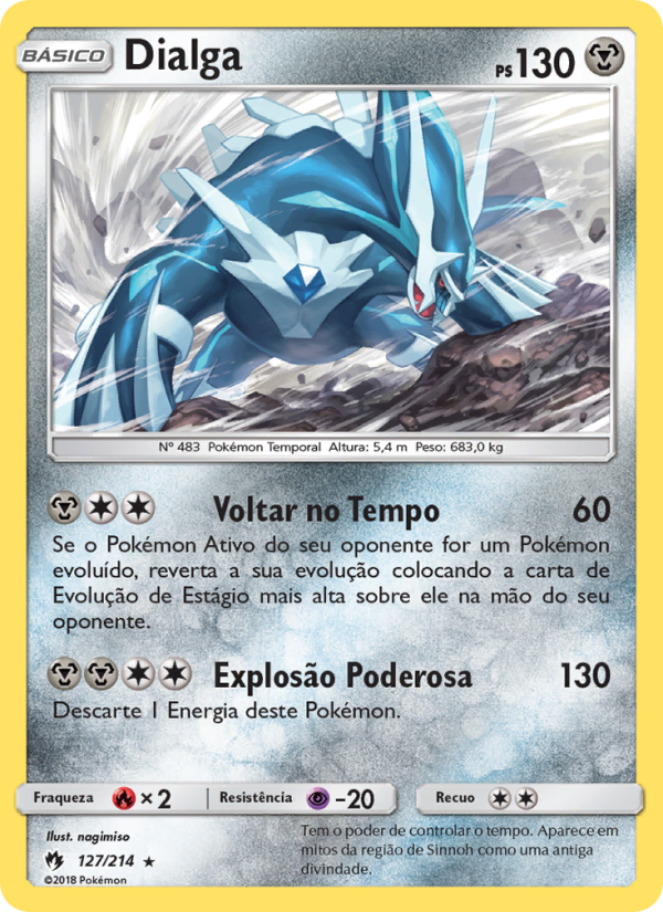 Dialga 127 — Trovões Perdidos (Portuguese Pokémon TCG card)