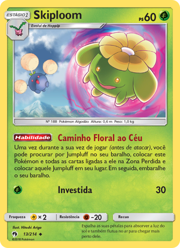 Skiploom 13 — Trovões Perdidos (Portuguese Pokémon TCG card)