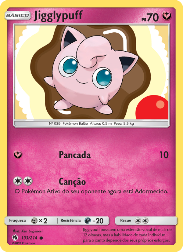 Jigglypuff 133 — Lost Thunder (Portuguese Pokémon TCG card)