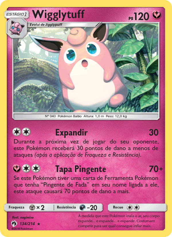 Wigglytuff 134 — Lost Thunder (Portuguese Pokémon TCG card)