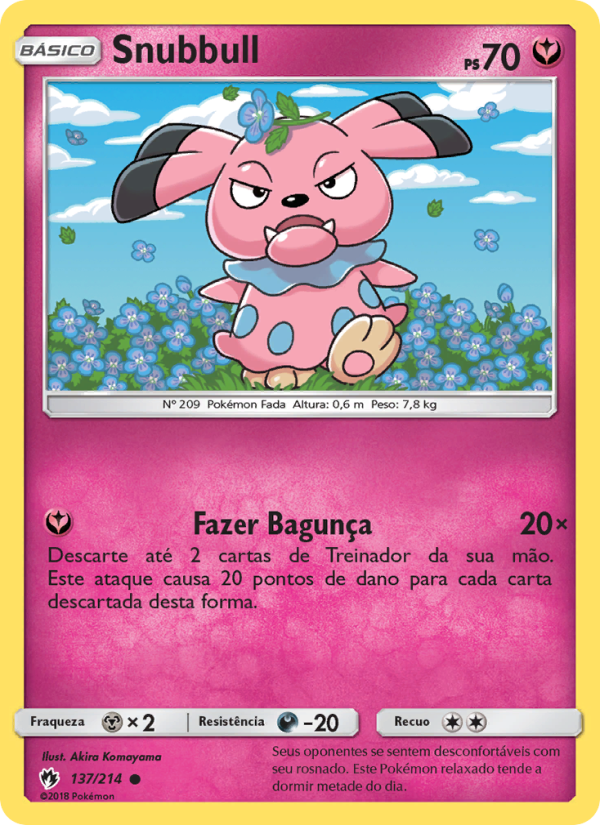 Snubbull 137 — Trovões Perdidos (Portuguese Pokémon TCG card)