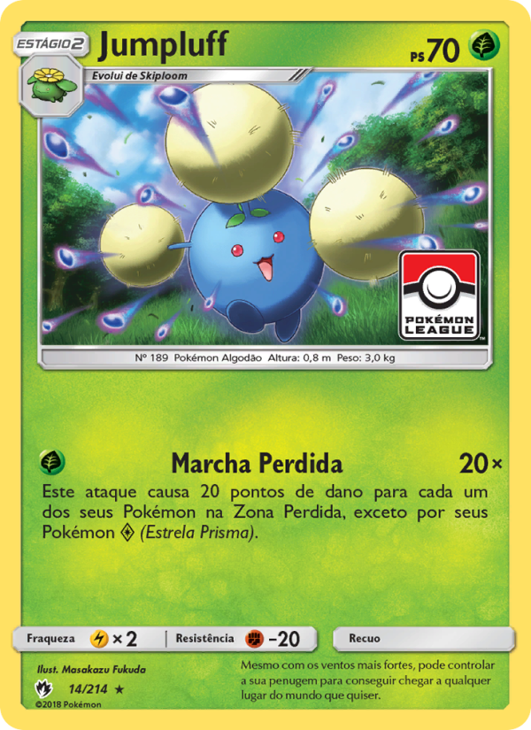 Jumpluff 14 — Trovões Perdidos (Portuguese Pokémon TCG card)