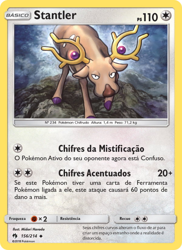 Stantler 156 — Trovões Perdidos (Portuguese Pokémon TCG card)