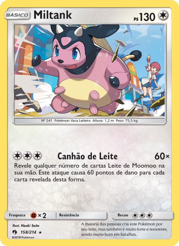 Miltank 158 — Trovões Perdidos (Portuguese Pokémon TCG card)