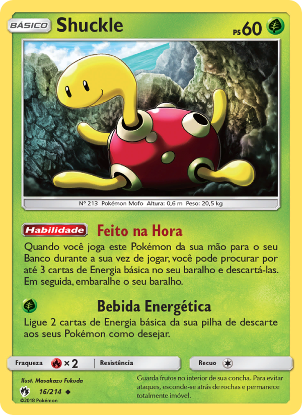 Shuckle 16 — Trovões Perdidos (Portuguese Pokémon TCG card)