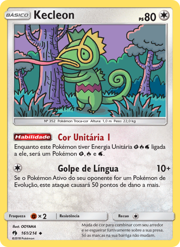 Kecleon 161 — Trovões Perdidos (Portuguese Pokémon TCG card)