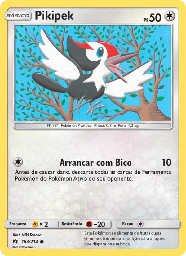 Pikipek 163 — Trovões Perdidos (Portuguese Pokémon TCG card)