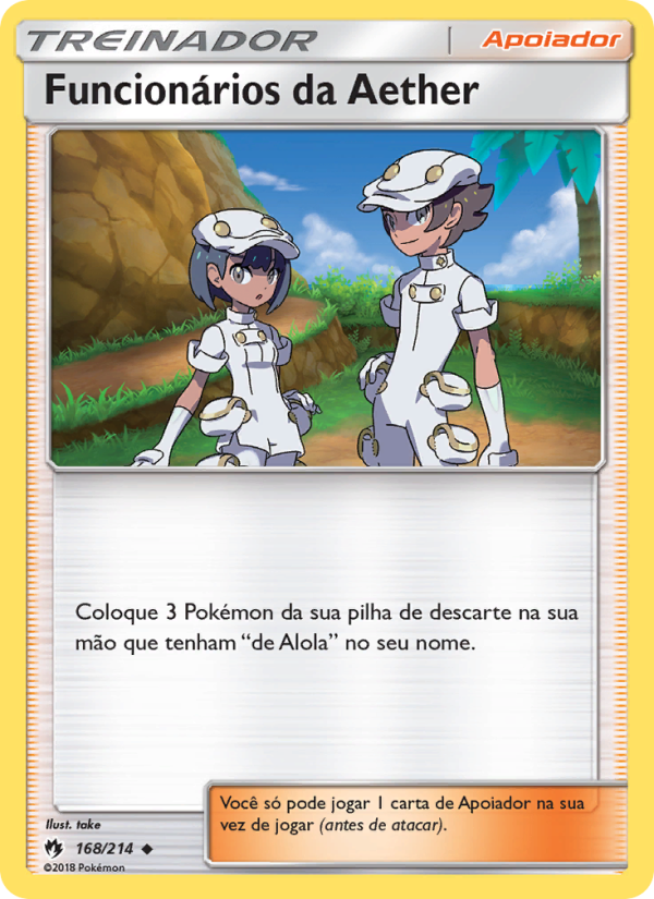 Funcionários da Aether 168 — Trovões Perdidos (Portuguese Pokémon TCG card)