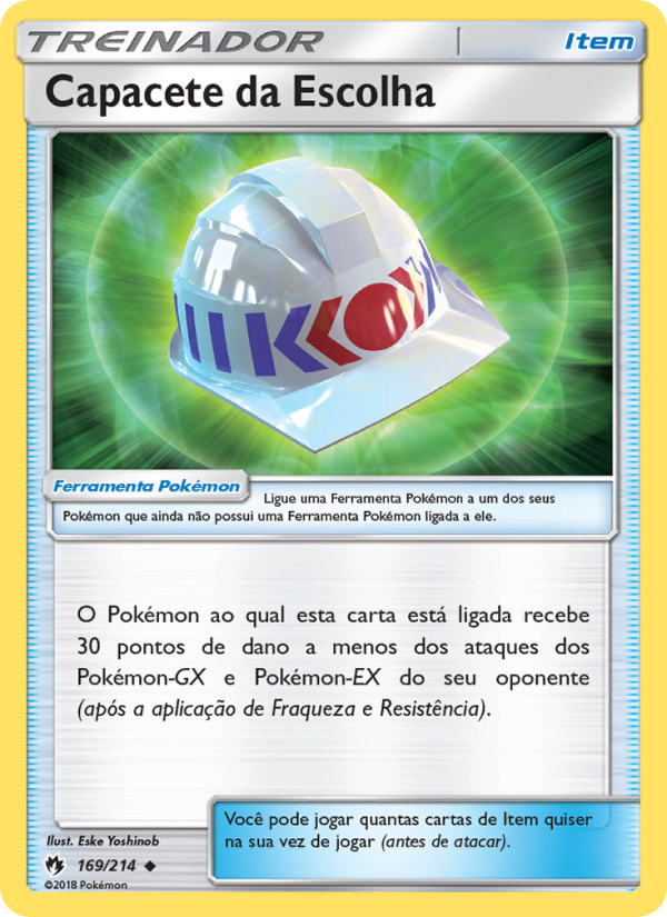 Capacete da Escolha 169 — Trovões Perdidos (Portuguese Pokémon TCG card)