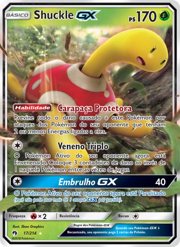 Shuckle GX 17 — Trovões Perdidos (Portuguese Pokémon TCG card)