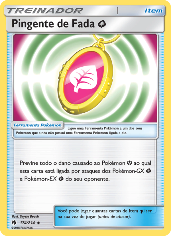 Pingente de Fada Grass 174 — Trovões Perdidos (Portuguese Pokémon TCG card)