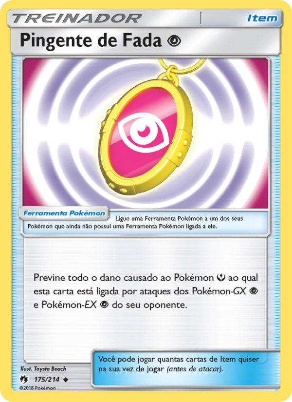 Pingente de Fada Psychic 175 — Trovões Perdidos (Portuguese Pokémon TCG card)