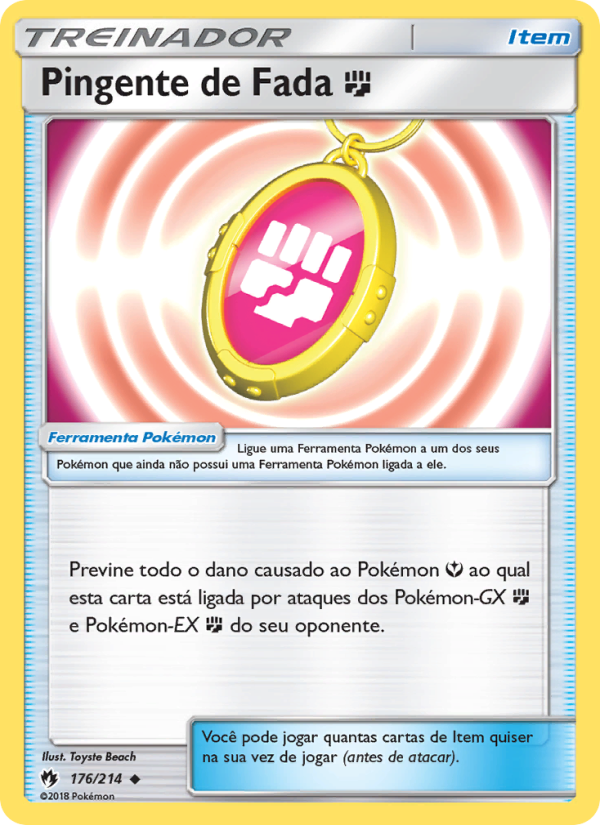 Pingente de Fada Fighting 176 — Trovões Perdidos (Portuguese Pokémon TCG card)