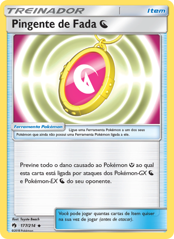 Pingente de Fada Dragon 177 — Lost Thunder (Portuguese Pokémon TCG card)