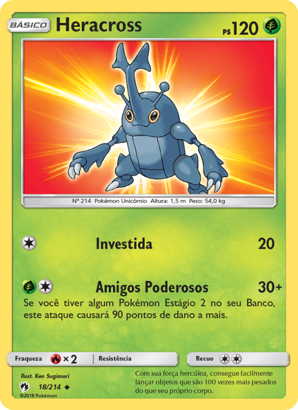 Heracross 18 — Trovões Perdidos (Portuguese Pokémon TCG card)