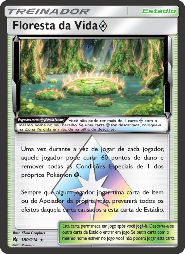 Floresta da Vida ◇ 180 — Trovões Perdidos (Portuguese Pokémon TCG card)
