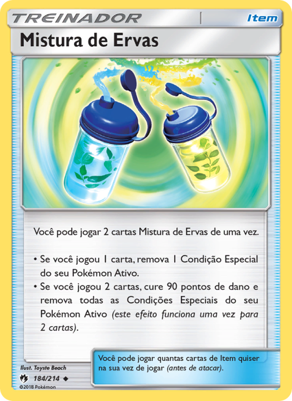 Mistura de Ervas 184 — Trovões Perdidos (Portuguese Pokémon TCG card)