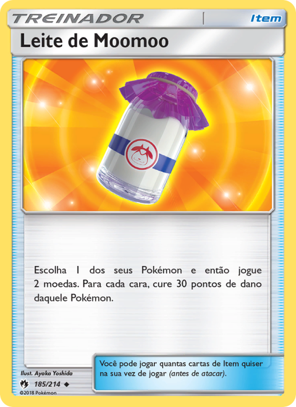 Leite de Moomoo 185 — Trovões Perdidos (Portuguese Pokémon TCG card)