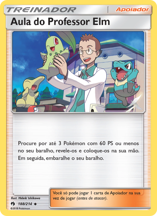 Aula do Professor Elm 188 — Trovões Perdidos (Portuguese Pokémon TCG card)
