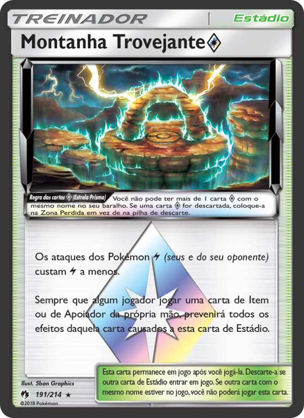 Montanha Trovejante ◇ 191 — Trovões Perdidos (Portuguese Pokémon TCG card)