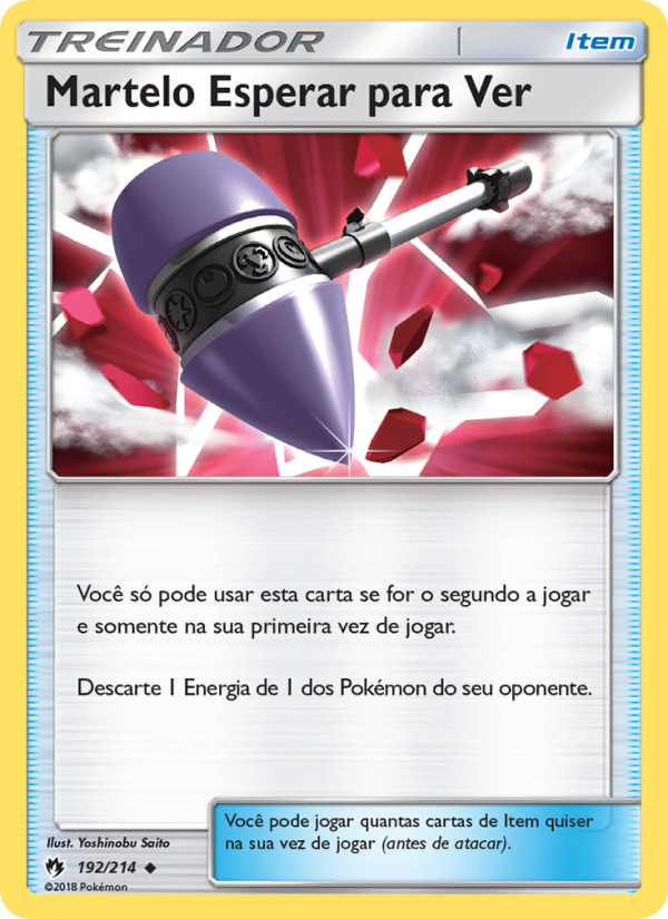 Martelo Esperar para Ver 192 — Trovões Perdidos (Portuguese Pokémon TCG card)