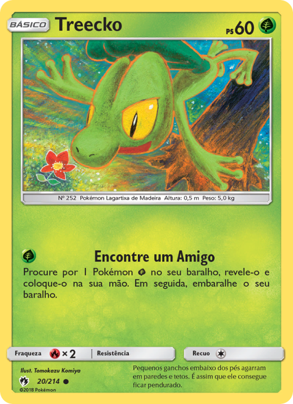 Treecko 20 — Trovões Perdidos (Portuguese Pokémon TCG card)